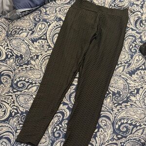 Black Textured Leggings
